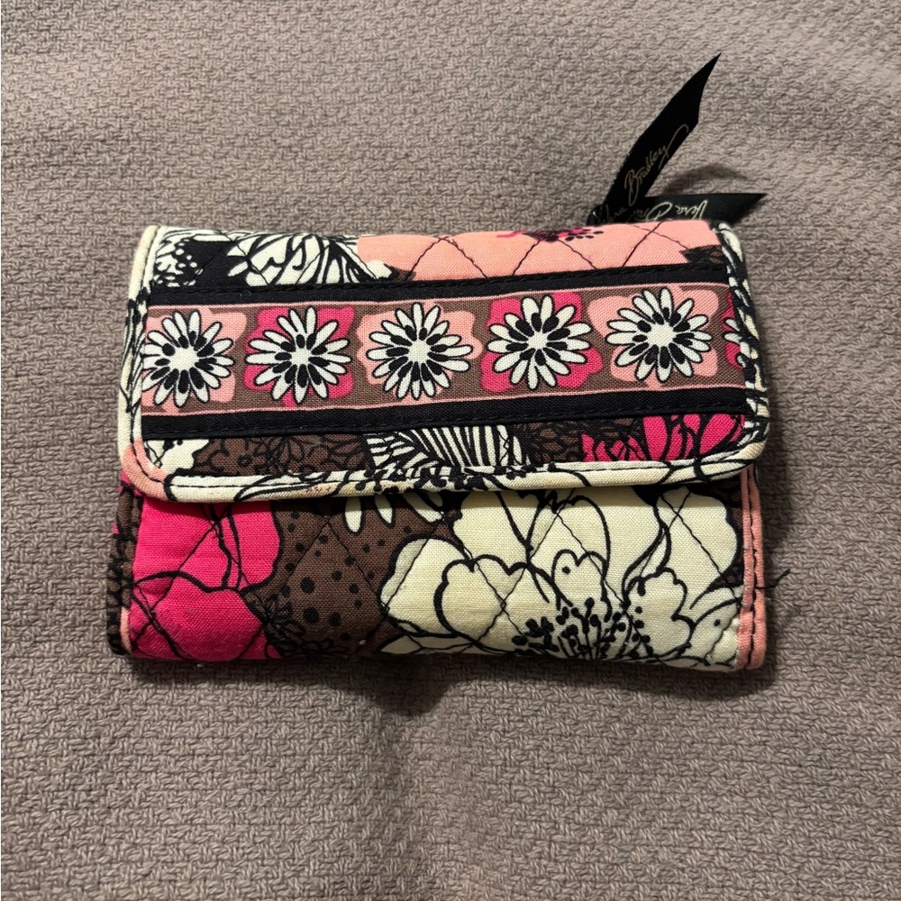 Vera Bradley Pink and Brown Floral Wallet